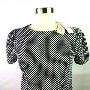 Black White Short Sleeve PHILOSOPHY TOP. SIZE PXS.